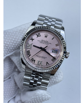 (준비완료/특급배송)NO.3170/롤렉스 데이저스트 36미리 최신형 로만 핑크 6.9시 다이아 포인트 QP공장